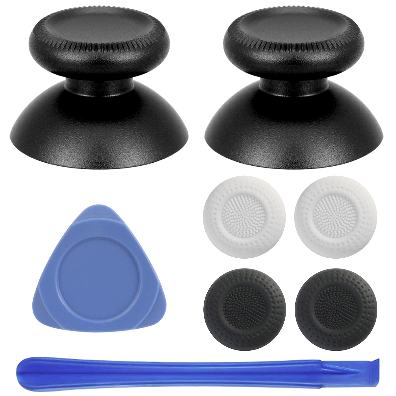 Vrbrother 2Pcs Replacement Rocker Metal Analog Joystick Thumbstick Mushroom Caps Repair For Meta Oculus Quest 2 (Black)
